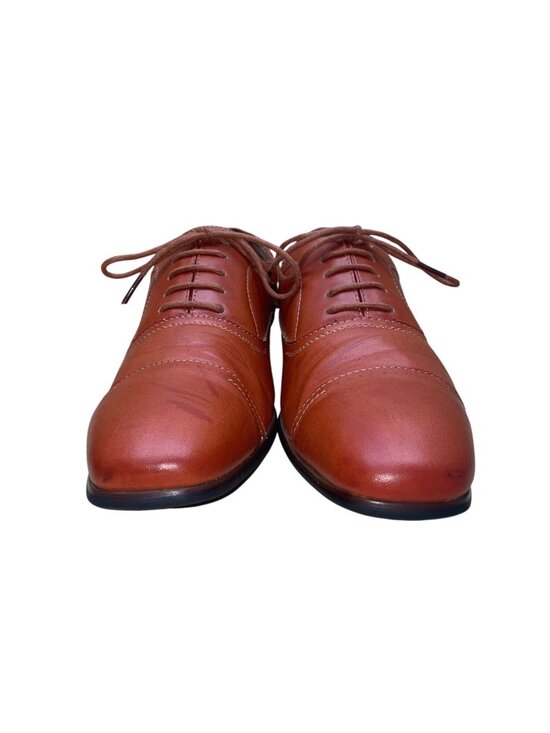 Ferro Aldo Men’s Cognac Leather Lined Lace Up Oxford Dress Shoes Size 7 main image 5